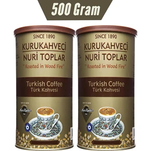 Nuri Toplar Yuvarlak Teneke Kutuda Türk Kahvesi 2 x 250 gr Kuru Kahve