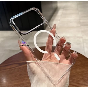 iPhone 17 Pro Uyumlu Sararmaz Şeffaf Magsafe Kılıf Kamera Koruma Çıkıntılı Sert Ince Pc Mika