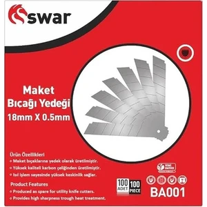 Swar Maket Bıçağı Yedeği 18 mm × 0.5 mm BA001