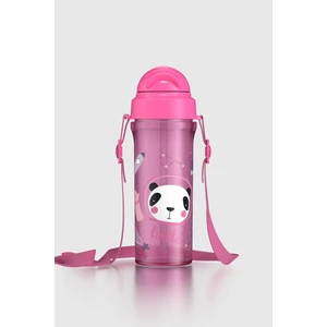 Migo Panda Desenli 300 ml Askılı Pipetli Pp Bebek Suluk 912013 Pembe