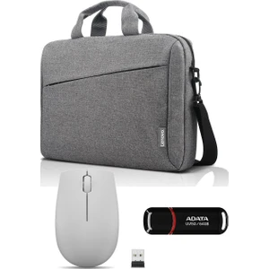 300 Kablosuz Mouse + Lenovo T210 Notebook Çanta + Adata 64GB AUV150-64G-RBK Flash Bellek