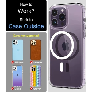 Magsafe ile Uyumlu Metal Halka Yapıştırıcı iPhone 12 13 14 15 16 17 Telefon Kılıfı Dönüştürücü Kiti Aksesuarları, Manyetik Mıknatıs Adaptör Halkası