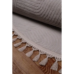 Meta Halı Rölyef Joy Daire Kaymaz Taban Kesme Halı Pon Pon Saçak