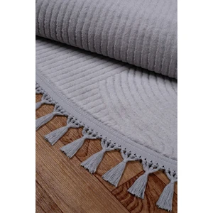 Meta Halı Rölyef Joy Daire Kaymaz Taban Kesme Halı Pon Pon Saçak