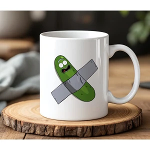 Komik Görsel Tasarımlı Beyaz Seramik Baskılı Kupa Bardak