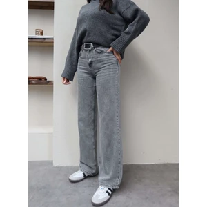 Esra Helvacı Gri Straight Orj Jean