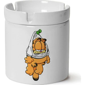 Sartre Art Garfield Baskılı Porselen Küllük Makinede Yıkanabilir