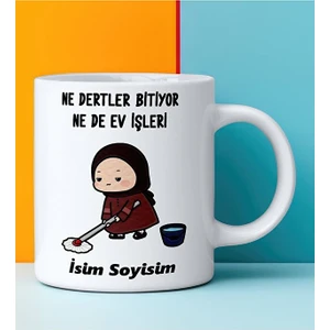 Sartre Art Esprili Kupa Bardak Ne Dertler Bitiyor Nede Ev Işleri Tasarımlı Komik Kupa Bardak