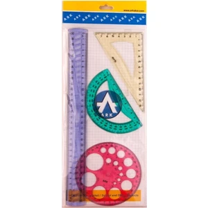 Çizim Seti 30 cm Cetvel Ile 4 Parça (Daire Şablonlu)