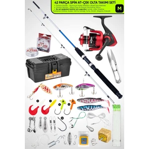 Spin At-Çek Deniz ve Göl Profesyonel Olta Seti Takımı - M - 1.50MT / 10-30GR - 42 Parça Elite