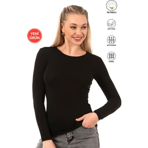 Özkan Underwear Özkan 26553 Kadın %95 Pamuklu Süprem Likralı Esnek Rahat Bisiklet Yaka Uzun Kollu Bluz