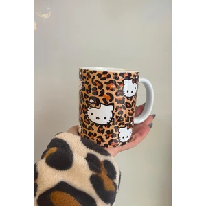 Sartre Art Hello Kitty Leopar Kupa Bardak - Baskılı Kupa Bardak