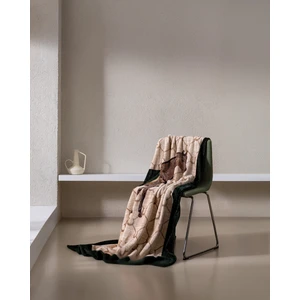 Madame Coco Veauro Welsoft Baskılı Tv Battaniye - Bej/yeşil