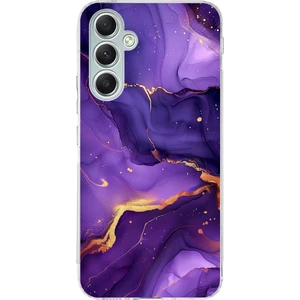 Samsung Galaxy A34 Uyumlu Ametist Taşı Mor Mermer Baskılı Silikon Kılıf