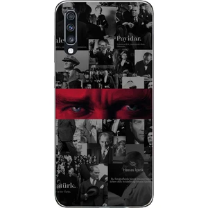 Samsung Galaxy A70 Uyumlu Atatürk Gözler Tasarım Baskılı Silikon Kılıf