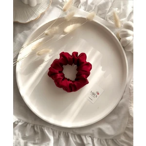 Mira Atelier Çocuk Saten Toka - Kraliçe Bordosu – Tekli Lüks Lastik Model Scrunchie