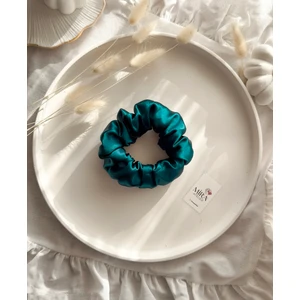 Çocuk Saten Toka - Mavi Aura – Tekli Lüks Lastik Model Scrunchie