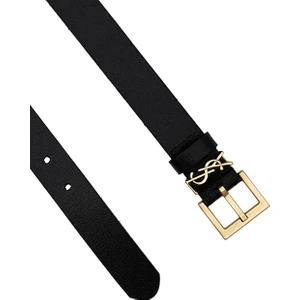 Lacivert Kadın Parlak Gümüş Tokalı Deri Kemer