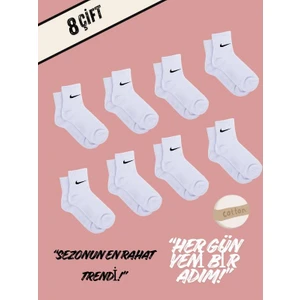 Blgn Sock8 Li Beyaz Kolej Çorap