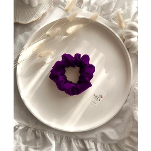 Çocuk Saten Toka - Mor Tutku – Tekli Lüks Lastik Model Scrunchie