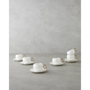 English Home Moonlit Porselen 12 Parça 6 Kişilik Kahve Fincan Takımı 90 ml Beyaz-Gold