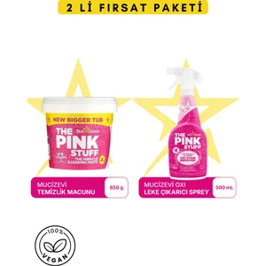 The Pink Stuff Mucizevi Miracle Temizlik Macunu 850 gr + Mucizevi Oxi Leke Çıkarıcı Sprey 500 ml
