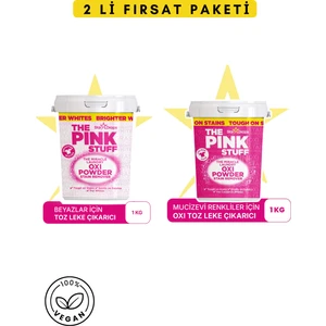 The Pink Stuff Mucizevi Oxi Toz Leke Çıkarıcı Renkliler 1 kg - Mucizevi Oxi Toz Leke Çıkarıcı Beyazlar 1 kg