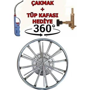 38 Cm Nikelaj Döner Başlıklı Portatif Künefe - Kadayıf - Balık - Su Böreği Pişirme Ocağı