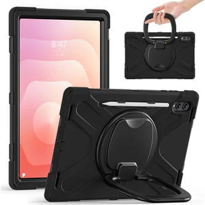 Samsung Galaxy Tab S11 Ultra Kılıf Tpu + Pc + Silikon Tablet Kılıfı Döner Ayaklı Tutacak (Yurt Dışından)