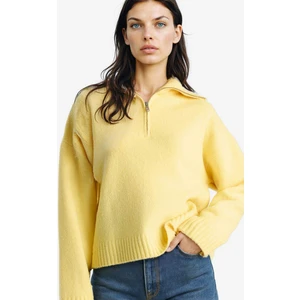 Oversize Geniş Kalıp Yarım Fermuarlı Dik Yaka Triko Kazak A8180AX25WN