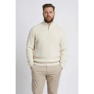 Standart Fit Normal Kesim Bato Yaka Fermuarlı Basic Düz Triko Kazak B9706AX24AU