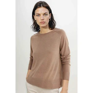 Regular Fit Bisiklet Yaka Simli Basic Düz Triko Kazak C6818AX24WN