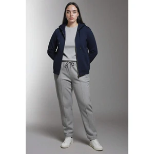 Regular Fit Pantolon Beli Lastikli Basic Düz Bağcıklı Cepli Paça Katlamalı Uzun Boy D9010AX24WN