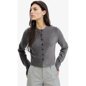 Slim Fit Dar Kesim Bisiklet Yaka Düğmeli Triko Hırka E8236AX25WN