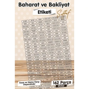 Tuğset Etiket Baharat ve Bakliyat Etiketi 162 Adet Şeffaf Etiket Suya Dayanıklı -T1522