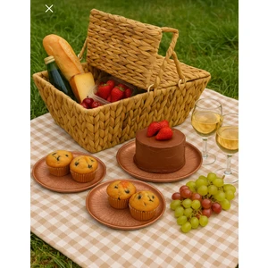 Doğal Hasır Kapaklı Piknik ve Dekoratif Saklama Sepeti - El Örgüsü Büyük Boy Sepet