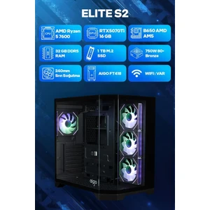 Game Garaj Elite S2 Amd Ryzen 5 7600 32GB RAM 1TB SSD RTX5070Ti 240MM Sıvı Soğutma Freedos Oyuncu OEM Paket