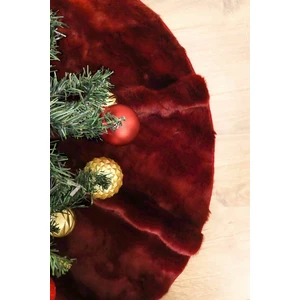 Çam Ağacı Ayak Halısı Örtüsü, Yılbaşı Ağacı Altı Örtüsü Peluş Bordo, Bubble Halı 100X100 cm
