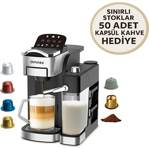 Ox-Pro2 Espresso Kahve Makinesi 20 Bar Kapsül & Öğütülmüş Kahve, Süt Köpürtücü Latte Cappuccino