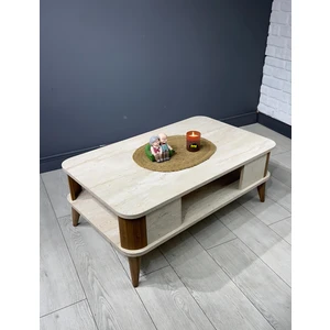 Hey Modüler Mobilya Kumsal Oval Kenar 100* 60 Orta Sehpa Traverten