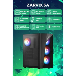 Game Garaj Zarvix 5A Amd Ryzen 5 7500F 16GB RAM 1TB SSD RX9060XT Freedos Oyuncu OEM Paket