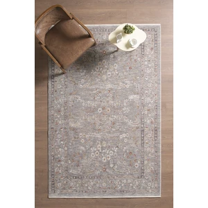 Frezia Floral Bambu Polyester Oturma Odası Salon Mutfak Halısı Eskitme Çiçekli Vintage Halı