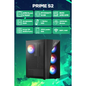 Game Garaj Prime S2 Amd Ryzen 5 7500F 32GB RAM 1TB SSD RTX5060Ti 16GB Freedos Oyuncu OEM Paket