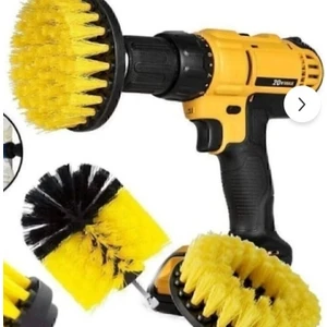 Newstore Home 3'lü Matkap Ucu Temizlik Fırça Seti Banyo Mutfak Jant Fayans Temizleme