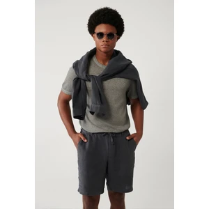 Avva Erkek Antrasit Bisiklet Yaka Triko Regular Fit T-Shirt A41Y5074