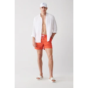 Erkek Turuncu Geometrik  Baskılı Deniz Şortu A31Y3802