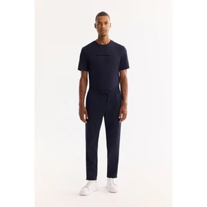 Avva Erkek Lacivert Beli Lastikli Bağcıklı Duble Paça Jogger Relaxed Fit Pantolon E003000