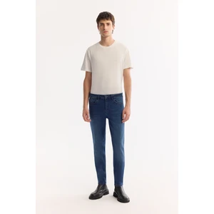 Avva Erkek Lacivert Eskitme Yıkamalı Esnek Berlin Slim Fit Jean Pantolon A42Y3519