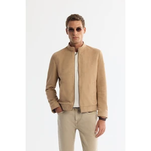 Avva Erkek Bej Dik Yaka Süet Dokulu Mevsimlik Comfort Fit Mont  B006002