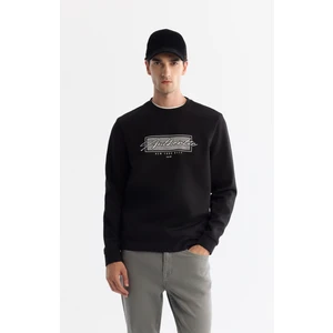 Avva Erkek Siyah Bisiklet Yaka Kolay Ütülenir Pamuklu Regular Fit Sweatshirt A42Y1270